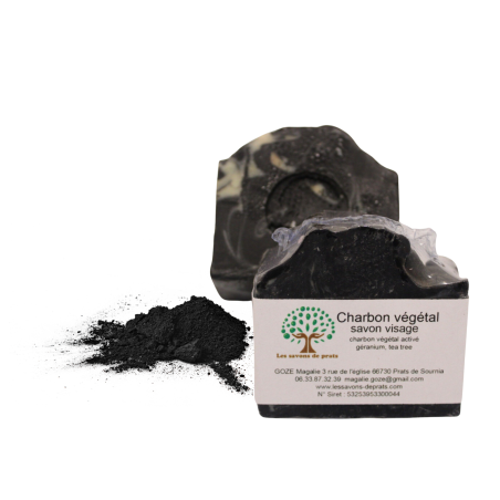 Savon au charbon végétal – Purifiant Tea Tree & Géranium