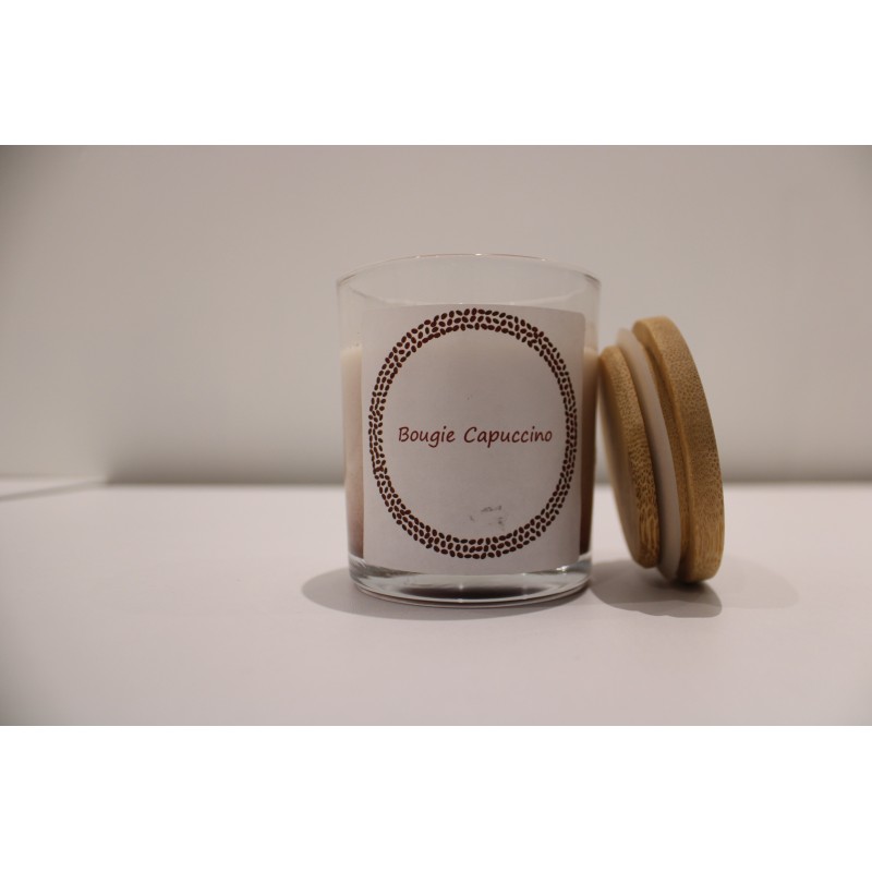 Bougie artisanale parfum cappuccino – Gourmande & chaleureuse
